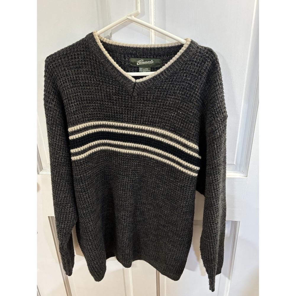 Vintage Penmans Waffle Style Vneck Sweater Men's Large